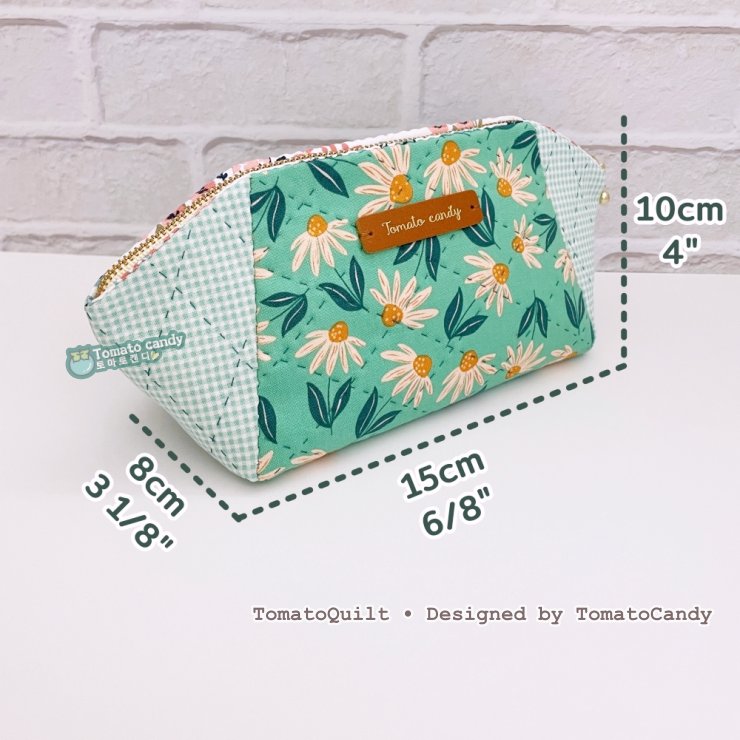No.266 Simple 3-Piece Zipper Pouch Sewing Pattern (2 Sizes), Wide Opening. No Written Instructions, Hand Sewing Pattern Only