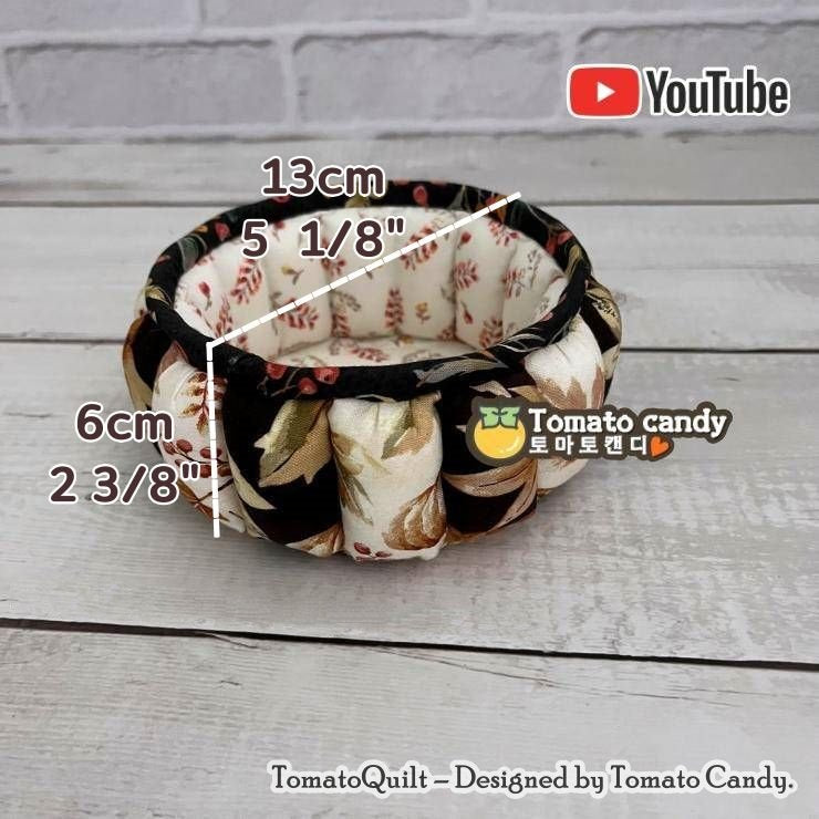 No.014 Puff, Quilt Mini basket. Hand Sewing Pattern Only, No Written Instructions, YouTube Tutorial, Instant Download PDF.
