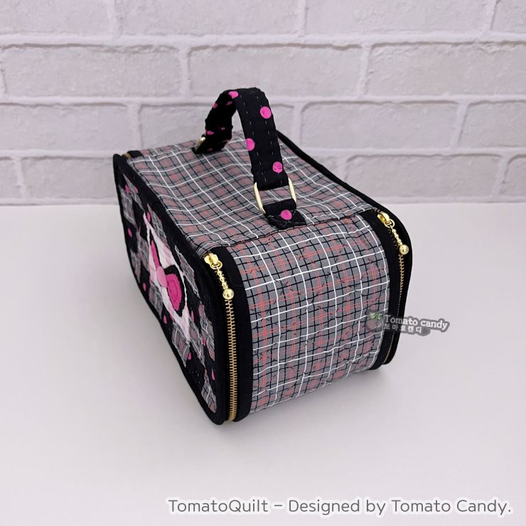 No.108 Cosmetic Pouch with Double Zippers pattern. Hand Sewing Pattern Only, YouTube Tutorial, No Written Instructions.