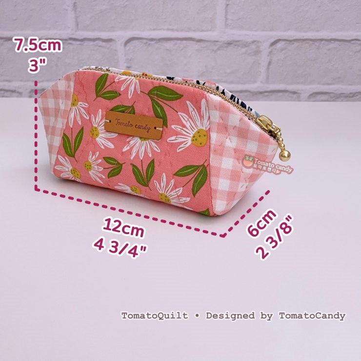 No.266 Simple 3-Piece Zipper Pouch Sewing Pattern (2 Sizes), Wide Opening. No Written Instructions, Hand Sewing Pattern Only