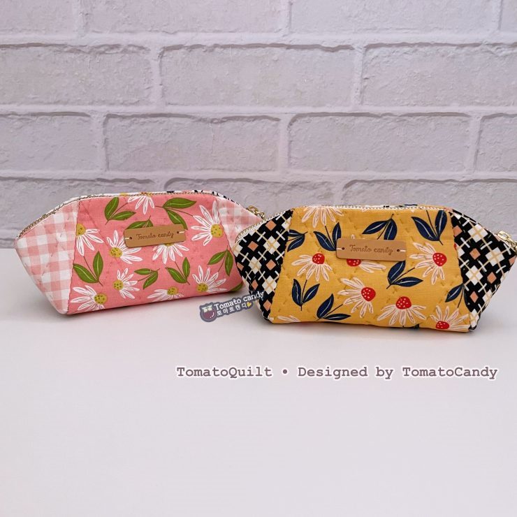 No.266 Simple 3-Piece Zipper Pouch Sewing Pattern (2 Sizes), Wide Opening. No Written Instructions, Hand Sewing Pattern Only