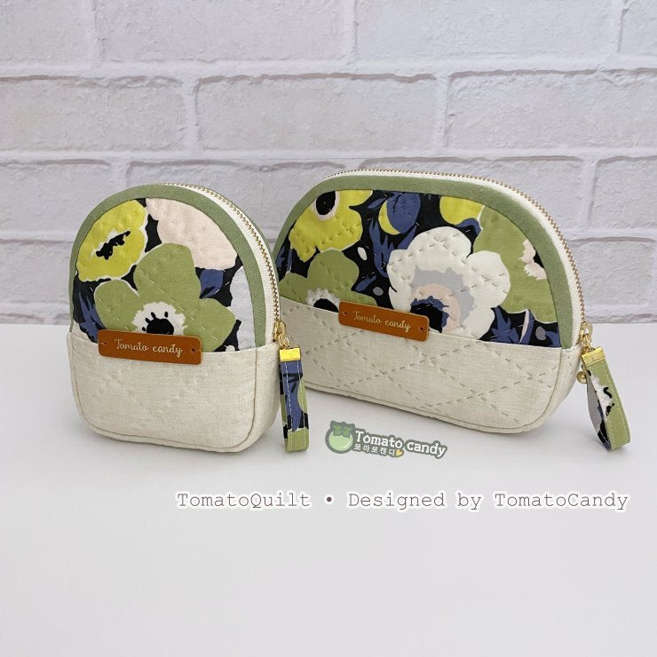 No.268 2-Way Quilted Pouch Set Pattern – Two Styles, Hand Sewing, No Written Instructions, YouTube Tutorial, PDF