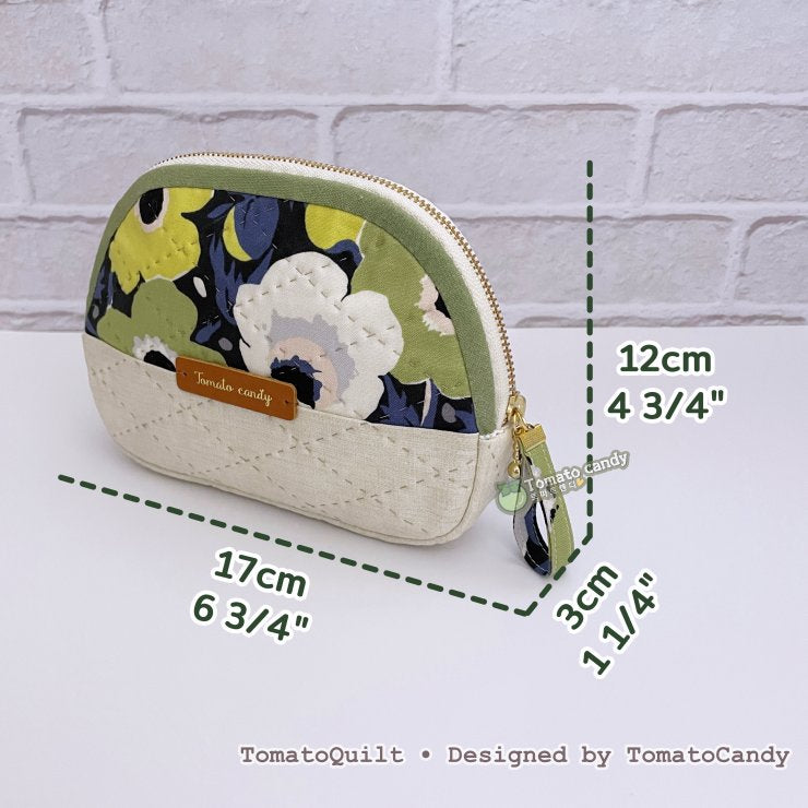 No.268 2-Way Quilted Pouch Set Pattern – Two Styles, Hand Sewing, No Written Instructions, YouTube Tutorial, PDF