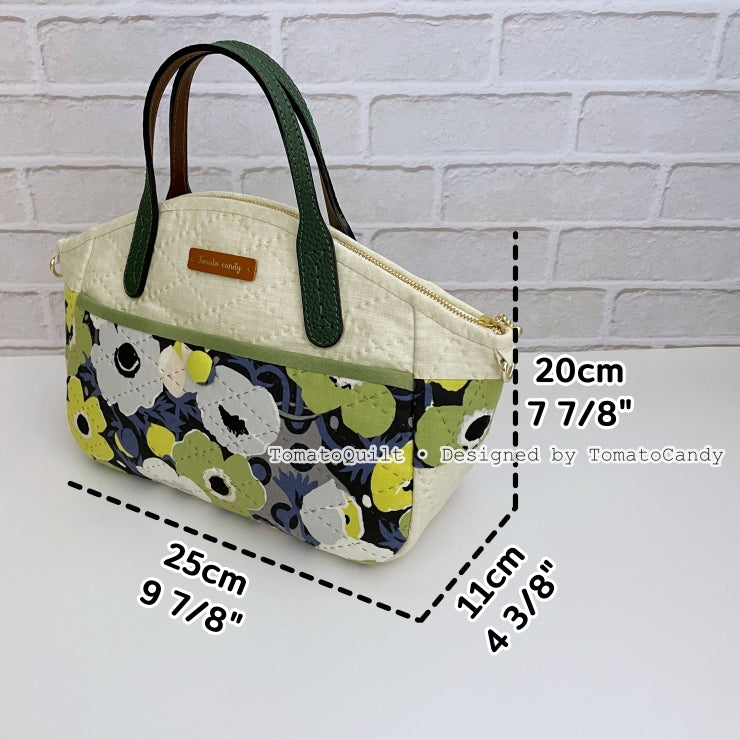 No.269 Pocket-Accent Simple Quilted Bag – Hand Sewing, No Written Instructions, YouTube Tutorial, PDF