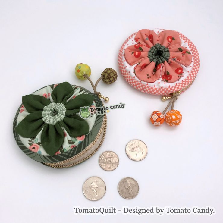No.138 Round flower coin purse, Hand Sewing Pattern Only, YouTube Tutorial, No Written Instructions, Instant Download PDF.