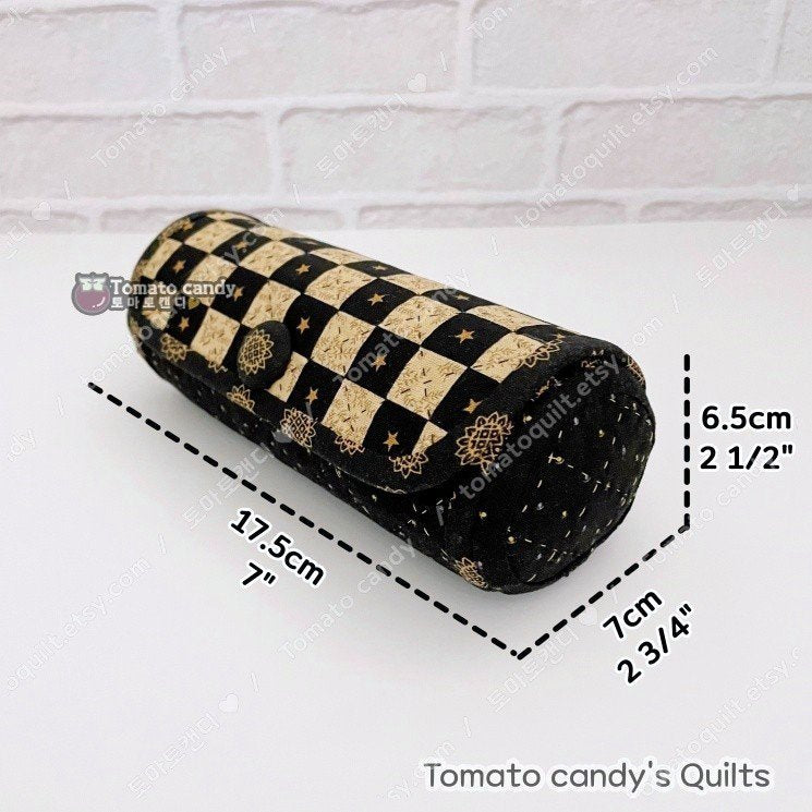 No.234 Cylindrical pouch with a cover. Hand Sewing Pattern Only, YouTube Tutorial, No Written Instructions, Instant Download PDF.