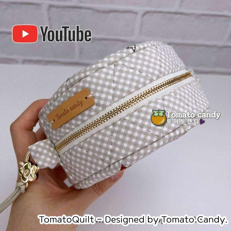 No.180 Patchwork round pouch, Hand Sewing Pattern Only, YouTube Tutorial, No Written Instructions, Instant Download PDF.