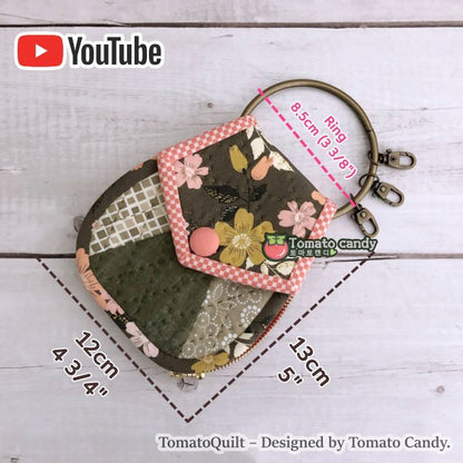 No.100 DIY Key & Card Holder Sewing Pattern, Instant Download with YouTube Tutorial. Hand Sewing Pattern Only,  No Written Instruction.