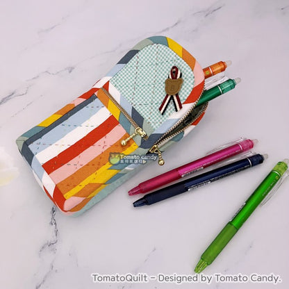 No.087 Zipper Pencil Case pattern. Hand Sewing Pattern Only, YouTube Tutorial, No Written Instructions, Instant Download PDF.