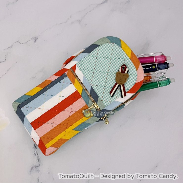 No.087 Zipper Pencil Case pattern. Hand Sewing Pattern Only, YouTube Tutorial, No Written Instructions, Instant Download PDF.