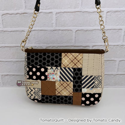 No.045 Square Patchwork Mini Bag. Hand Sewing Pattern Only, YouTube Tutorial, No Written Instructions. fabric tote bag, shoulder bag