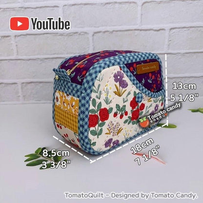 No.189 Pocket square pouch. Hand Sewing Pattern Only, YouTube Tutorial, No Written Instructions, Instant Download PDF.