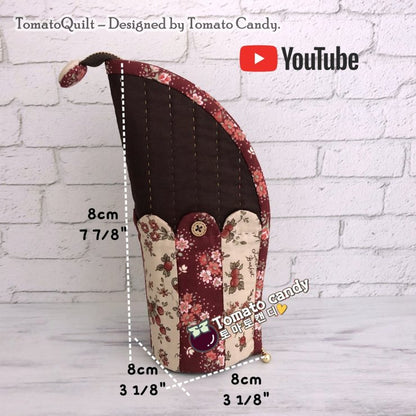 No.066 Stand pencil case pouch. Hand Sewing Pattern Only, YouTube Tutorial, No Written Instructions, Instant Download PDF.