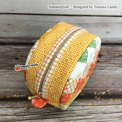 No.089 DIY Patchwork Half-Moon Pouch Pattern, Instant PDF Download, No written instructions, hand-sewing pattern only, YouTube tutorial.