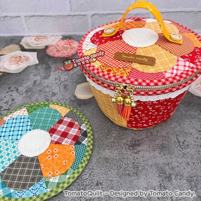 No.211 Dresden Zipper Basket. Hand Sewing Pattern Only, YouTube Tutorial, No Written Instructions, Instant Download PDF. Applique ideas.