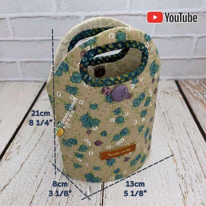 No.187 Standing pouch for gift packaging. Hand Sewing Pattern Only, YouTube Tutorial, No Written Instructions, Instant Download PDF.