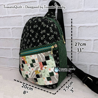 No.051 Small Hand-Sewn Patchwork Sling Bag Pattern. Pattern Only, YouTube Tutorial, No Written Instructions, Instant Download PDF.