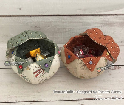 No.090 Fabric Jar(bowl). Small jar trinket box. Hand Sewing Pattern Only, YouTube Tutorial, No Written Instructions, Instant Download PDF.