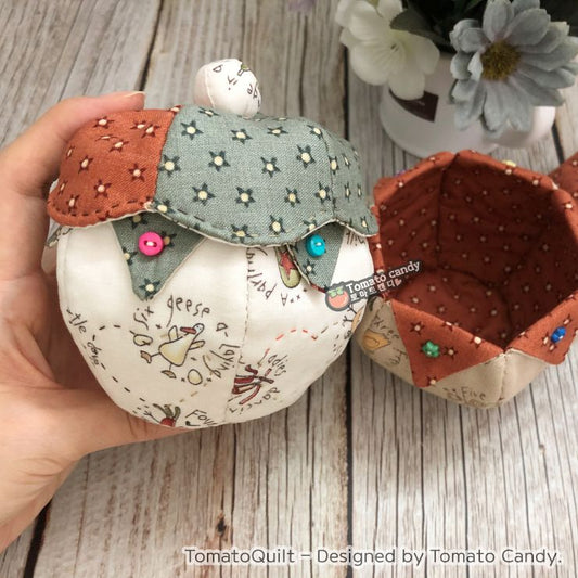 No.090 Fabric Jar(bowl). Small jar trinket box. Hand Sewing Pattern Only, YouTube Tutorial, No Written Instructions, Instant Download PDF.