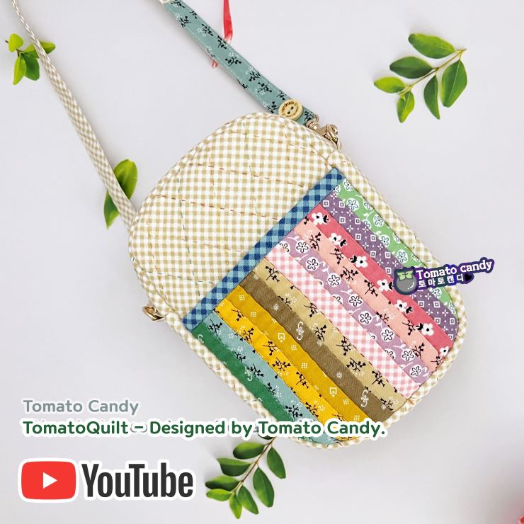 No.191 Patchwork mini bag. Hand Sewing Pattern Only, YouTube Tutorial, No Written Instructions, Instant Download PDF.