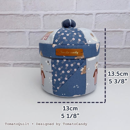 No.267 Patchwork Fabric Box Pattern – 3 Shapes (Round, Square, Hexagon), Hand Sewing, No Written Instructions, YouTube Tutorial, PDF pattern