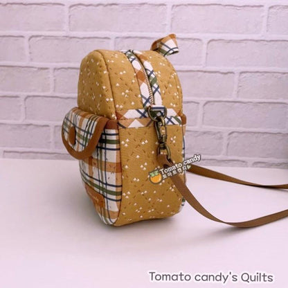 No.235 A cute backpack-shaped crossbody bag. Hand Sewing Pattern Only, YouTube Tutorial, No Written Instructions, Instant Download PDF.