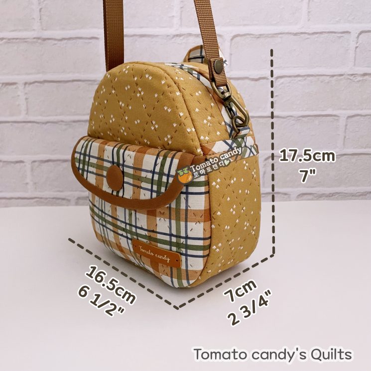 No.235 A cute backpack-shaped crossbody bag. Hand Sewing Pattern Only, YouTube Tutorial, No Written Instructions, Instant Download PDF.