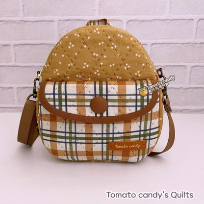 No.235 A cute backpack-shaped crossbody bag. Hand Sewing Pattern Only, YouTube Tutorial, No Written Instructions, Instant Download PDF.