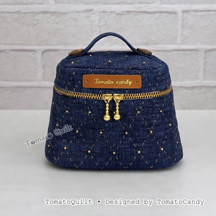 No.277 Diamond Quilted Box Pouch PDF Pattern, 3 Size, Hand Sewing, No Written Instructions, YouTube Tutorial