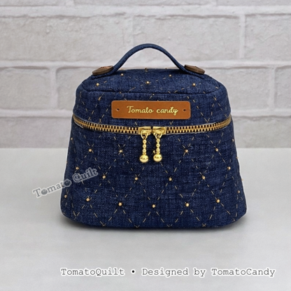 No.277 Diamond Quilted Box Pouch PDF Pattern, 3 Size, Hand Sewing, No Written Instructions, YouTube Tutorial