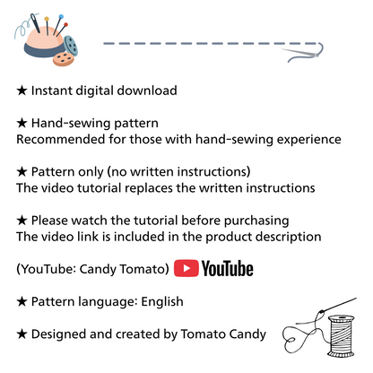 No.280 Water Bottle & Tumbler Carrier PDF Pattern, YouTube Tutorial, No Written Instructions, hand sewing.