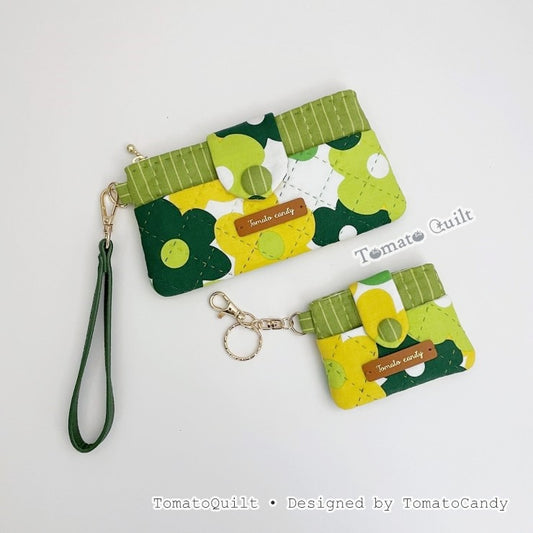 No.281 Flat Pouch & Mini Wallet Set PDF Pattern, YouTube Tutorial, No Written Instructions, Hand Sewing