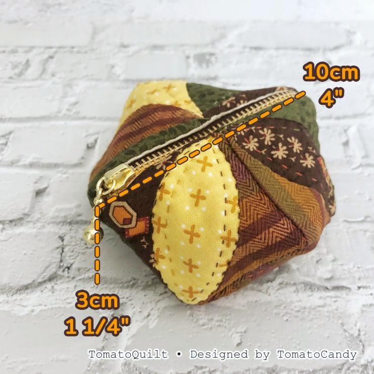 No.050 Biscornu Coin Purse, Mini Zipper Pouch, PDF Hand Sewing Pattern, YouTube Tutorial Only (No Written Instructions)