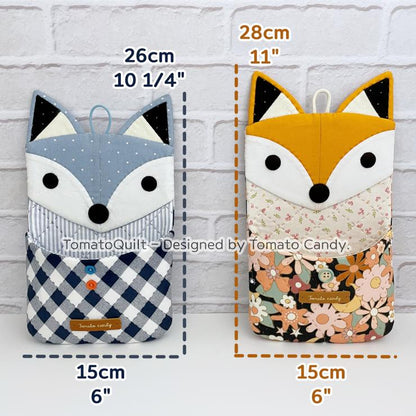 No.257 Fox Wall Hanging Storage Pocket pattern.  Hand Sewing Pattern Only, YouTube Tutorial, No Written Instructions. PDF file