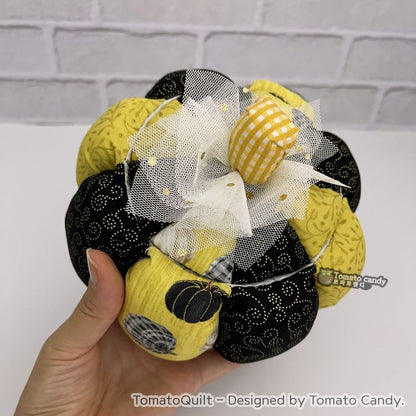 No.219 Pumpkin basket with a lid. Hand Sewing Pattern Only, YouTube Tutorial, No Written Instructions, Instant Download PDF.