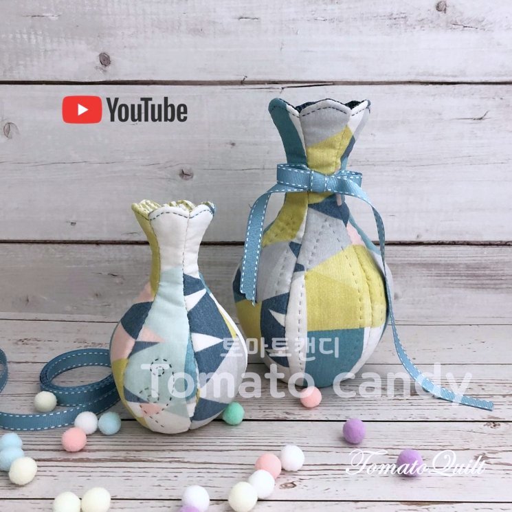 No.099 Fabric vase / Home deco. Hand Sewing Pattern Only, YouTube Tutorial, No Written Instructions, Instant Download PDF.