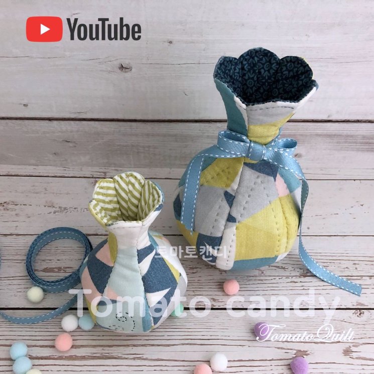 No.099 Fabric vase / Home deco. Hand Sewing Pattern Only, YouTube Tutorial, No Written Instructions, Instant Download PDF.