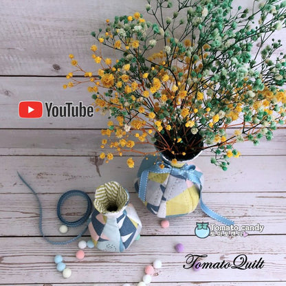 No.099 Fabric vase / Home deco. Hand Sewing Pattern Only, YouTube Tutorial, No Written Instructions, Instant Download PDF.