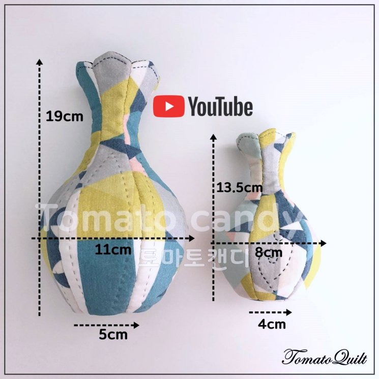 No.099 Fabric vase / Home deco. Hand Sewing Pattern Only, YouTube Tutorial, No Written Instructions, Instant Download PDF.