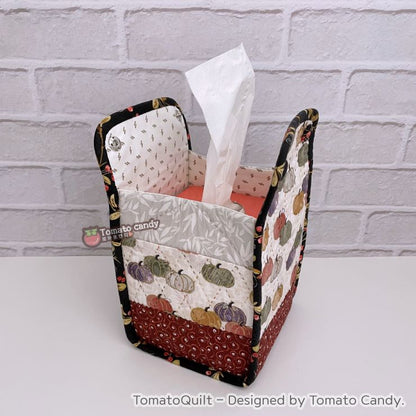 No.086 Square tissue box case pattern . Hand Sewing Pattern Only, YouTube Tutorial, No Written Instructions, Instant Download PDF.