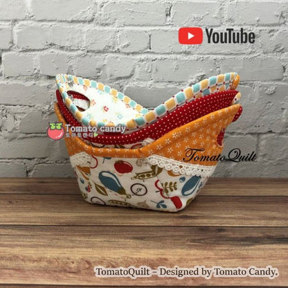 No.132 Candy's First Cookie Basket. Hand Sewing Pattern Only, YouTube Tutorial, No Written Instructions, Instant Download PDF.