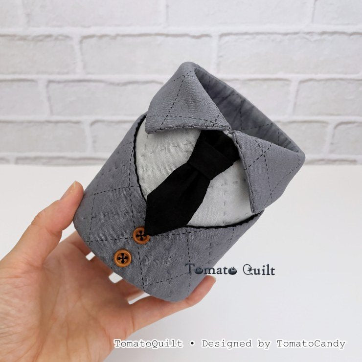 No.274 Shirt Style Pencil Holder pattern – 2 Designs, No Written Instructions, YouTube Tutorial, Hand Sewing