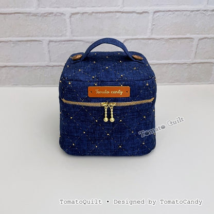 No.277 Diamond Quilted Box Pouch PDF Pattern, 3 Size, Hand Sewing, No Written Instructions, YouTube Tutorial