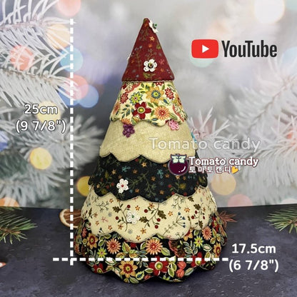 No.155 Fabric Christmas 6-tier tree.  Instant Download PDF pattern. Hand Sewing. Pattern Only, No Written Instructions, , YouTube Tutorial.