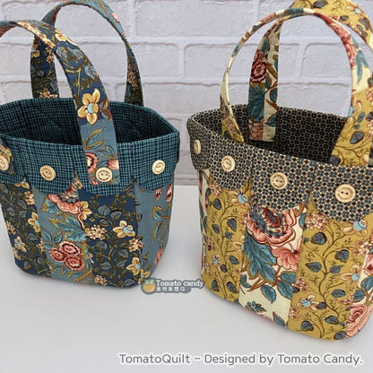 No.252 Small and cute tote bag pattern. No written instructions. Hand-sewing only patterns, Video tutorial included. Instant download.