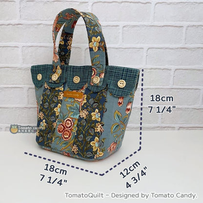 No.252 Small and cute tote bag pattern. No written instructions. Hand-sewing only patterns, Video tutorial included. Instant download.