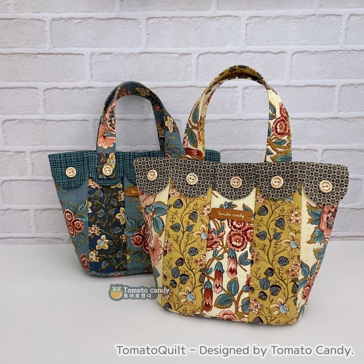 No.252 Small and cute tote bag pattern. No written instructions. Hand-sewing only patterns, Video tutorial included. Instant download.