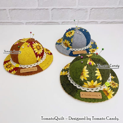 No.255 Adorable hat pincushion. No Written Instructions, Hand Sewing Pattern Only, YouTube Tutorial, Instant Download PDF.