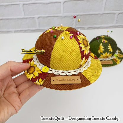 No.255 Adorable hat pincushion. No Written Instructions, Hand Sewing Pattern Only, YouTube Tutorial, Instant Download PDF.