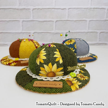 No.255 Adorable hat pincushion. No Written Instructions, Hand Sewing Pattern Only, YouTube Tutorial, Instant Download PDF.